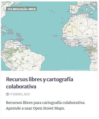 Recursos libres y cartografía colaborativa